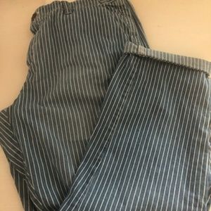 Gap girlfriend chino size 10 blue and white stripe